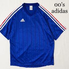 00's adidas トリコロール サッカーシャツ ゲームシャツ L