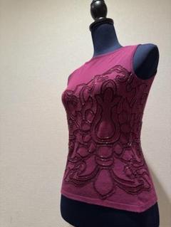 VIVIENNE TAM 菊の花柄ノースリーブトップス ビンテージ VIVIENNE TAM 菊の花柄ノースリーブトップス ビンテージ