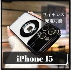 新品 磁気リング iPhone15 ケース ブラック ワイヤレス充電★