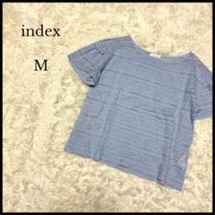 【index】インデックス レースシャツブラウス M 青 レディース トップス