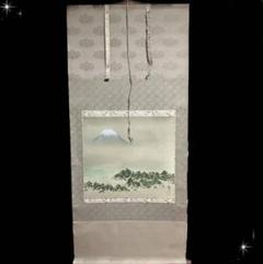 海松富岳 山本觀月 尺八横 真作 美術品 掛軸 古美術 本体:50*45