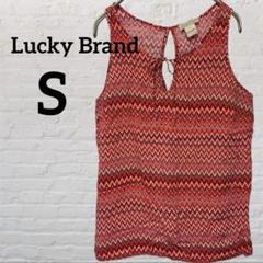 Lucky Brand ノースリーブトップス S レッド 赤 レーヨン100 夏
