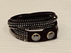 ⭐️未使用⭐️スワロフスキー　ブラック・レッドストーン バングル スワロフスキー☆ブレスレット作成キット! 取説付き- 2-ライン