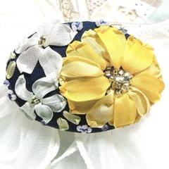 【SALE】リボン刺繍ブローチ♡ヘアゴム♡くるみボタン♡ひまわり