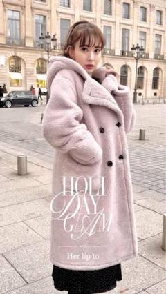 Herlipto Fleur Shearling Boa Coat ボアコート