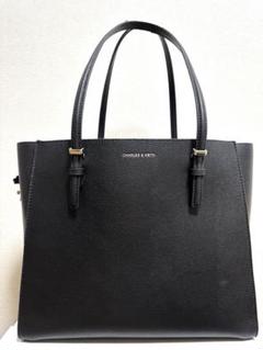 【極美品】CHARLES & KEITH トートバッグ2way黒 ポーチ付A4可 トートバッグ(レディース) | CHARLES & KEITH (チャールズアンド