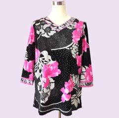 ★LEONARD★ Black & Pink カンカンチュニック★４２★ ☆LEONARD☆ Black & Pink カンカンチュニック☆42☆