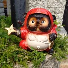 信楽焼 忍者狸 赤 狸 タヌキ たぬき - メルカリ