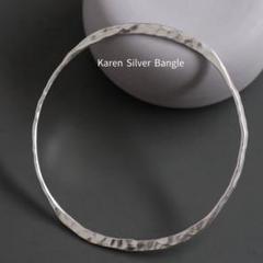 J-BL006] Karen Silver Bangle カレンシルバー