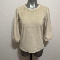 ベージュ 七分袖 ベロアトップス　サイズ　フリー　JEANASIS ジーナシス