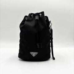 ここ　プラダ 巾着バッグ ナイロン サフィアーノレザー 三角ロゴ 白タグ ここ様専用 プラダ 巾着バッグ ナイロン サフィアーノレザー