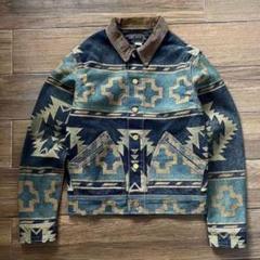 RRL Valero Jacquard Trucker ジャケット　ジャガード RRL Valero Denim Jacquard Trucker Jacket - Indigo/Yellow/Tan