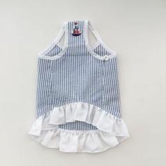 atelierggアトリエgg シャンブレー スタンドカラーブラウス 青23犬服 atelierggアトリエgg シャンブレー スタンドカラーブラウス 青23