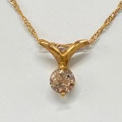 【美品】K18YG 天然ダイヤモンド0.2ct 上品ネックレス