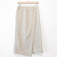 美品 アダムエロペ ミラノリブカシュクールタイトスカート Iライン ベージュ