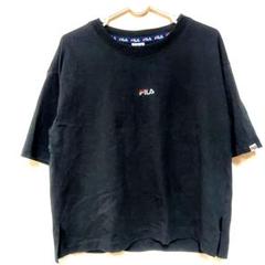 FILA ブラック 半袖Tシャツ L 大きいサイズ 綿100% 黒のサムネイル