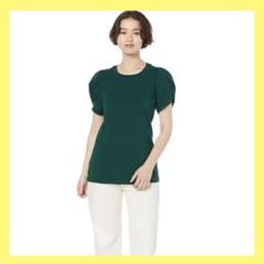 半袖カラーTシャツ クルーネック 緑　グリーンL