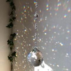 セール◎サンキャッチャー40mm☆天然石*水晶10mm玉*幸運+繁栄+魔除け