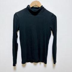 ☆ UNIQLO (M) タートルネック カットソー ブラック ロンT