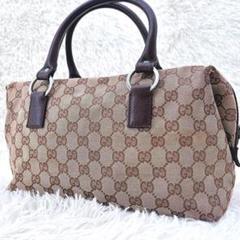 グッチ 113009 ハンドバッグ Gucci 113009 Handbag Black GG Canvas/Leather Women's Men's