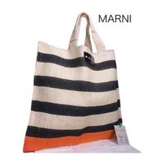 MARNI マルニ マルニマーケット カナパ ストロー ボーダー トートバッグ MARNI マルニ バッグ ストローバッグ カナパ スモール マルニ