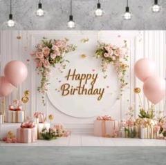 タペストリー 背景布 パーティー バースデー 誕生日　ピンク　おうちフォト