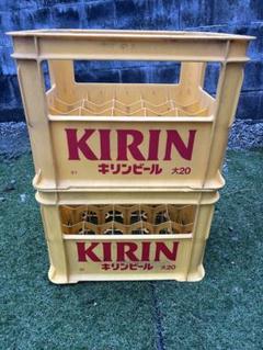 キリンビール　キリンレモン　4個　ビールケース　瓶ケース　コンテナ　昭和レトロ キリンビール キリンレモン 4個 ビールケース 瓶ケース コンテナ