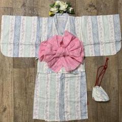 セラフ　女の子　浴衣&帯&巾着&髪飾りセット　120㎝