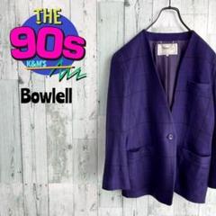 80's Bowlell 日本製　ウールチェックテーラードジャケット