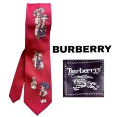 バーバリー　ネクタイ　Burberry ヴィンテージ　クマ　シルク　絹　タグ付き