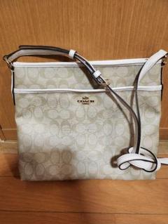 COACH ベージュ ホワイト ショルダーバッグ