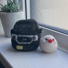 羊毛フェルト 車　N BOXと鳥のぬいぐるみセット