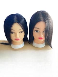 【新品未使用】美容師カットウィッグ練習用　2体　人毛90％ ③ 新品未使用】美容師カットウィッグ練習用 2体 人毛90％ ⑤
