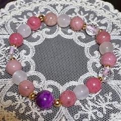 可愛い❣️スギライトチャーム入り♡5mm upインカローズブレスレット