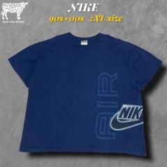 銀タグ90s00s NIKE BIGスウッシュロゴプリントTシャツ 実寸2XL