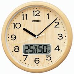 73) 訳あり品　セイコー電波掛時計 温湿度計付 73)訳あり品 セイコー電波掛時計 便利な温度・湿度表示つき