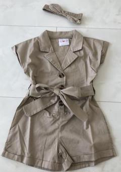 90cm ~ 95cmサイズ 女の子 ❤ ベージュ オールインワン 子供服