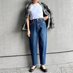 極美品 22 レッドカード swing ルーズテーパード ハイウエスト デニム