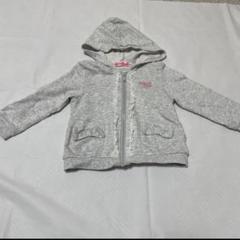 キスドロップ　グレーフリルパーカー90cm