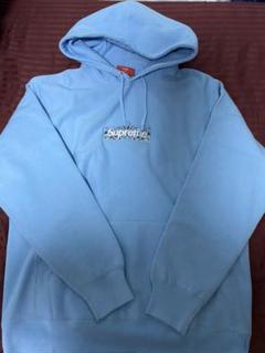 Supreme 19AW box logo パーカー ブルー L