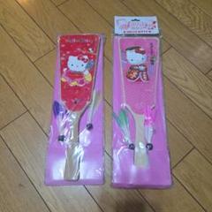 ⑫【新品】キティちゃん 羽子板 ピンク レッド ＜2点セット＞ ハローキティ 羽子板 2個セット - メルカリ