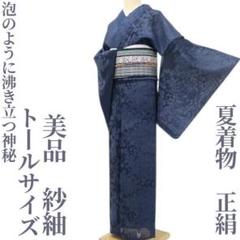美品 夏着物 正絹 トールサイズ“泡のように沸き立つ神秘”紗紬 W+83 美品 夏着物 正絹 トールサイズ“泡のように沸き立つ神秘”紗紬 W+