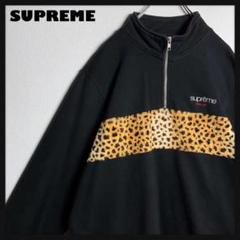 コムドットゆうた着用 シュプリーム ハーフジップ ヒョウ柄 スウェット m11741485810_1.jpg?1736577264