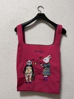 に*だ様 マンナイン人物？動物？柄 オーバーサイズ半袖シャツ 赤19号