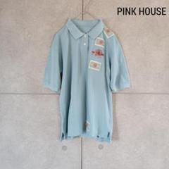 PINK HOUSE ピンクハウス パッチデザイン ポロシャツ X4203 PINK HOUSE ピンクハウス パッチデザイン ポロシャツ X4203