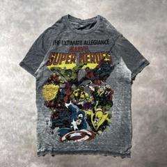 O40古着マーベル スーパーヒーローズ Tシャツ レトロコミック