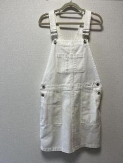 ユニクロキッズ　ホワイトオーバーオール 150cm