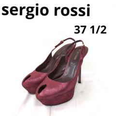 238○ sergio rossi ピンク オープントゥ サンダル 37 1/2