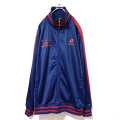 【lotto】　長袖　ジャージ　ブルー　青　メンズ　LL　古着　ジップアップ