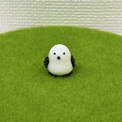 ガラス細工　シマエナガ（M)羽色黒